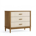 Kommode 90 x 45 x 85 cm Holz Beige mit 3 Schubladen im Retro-Stil