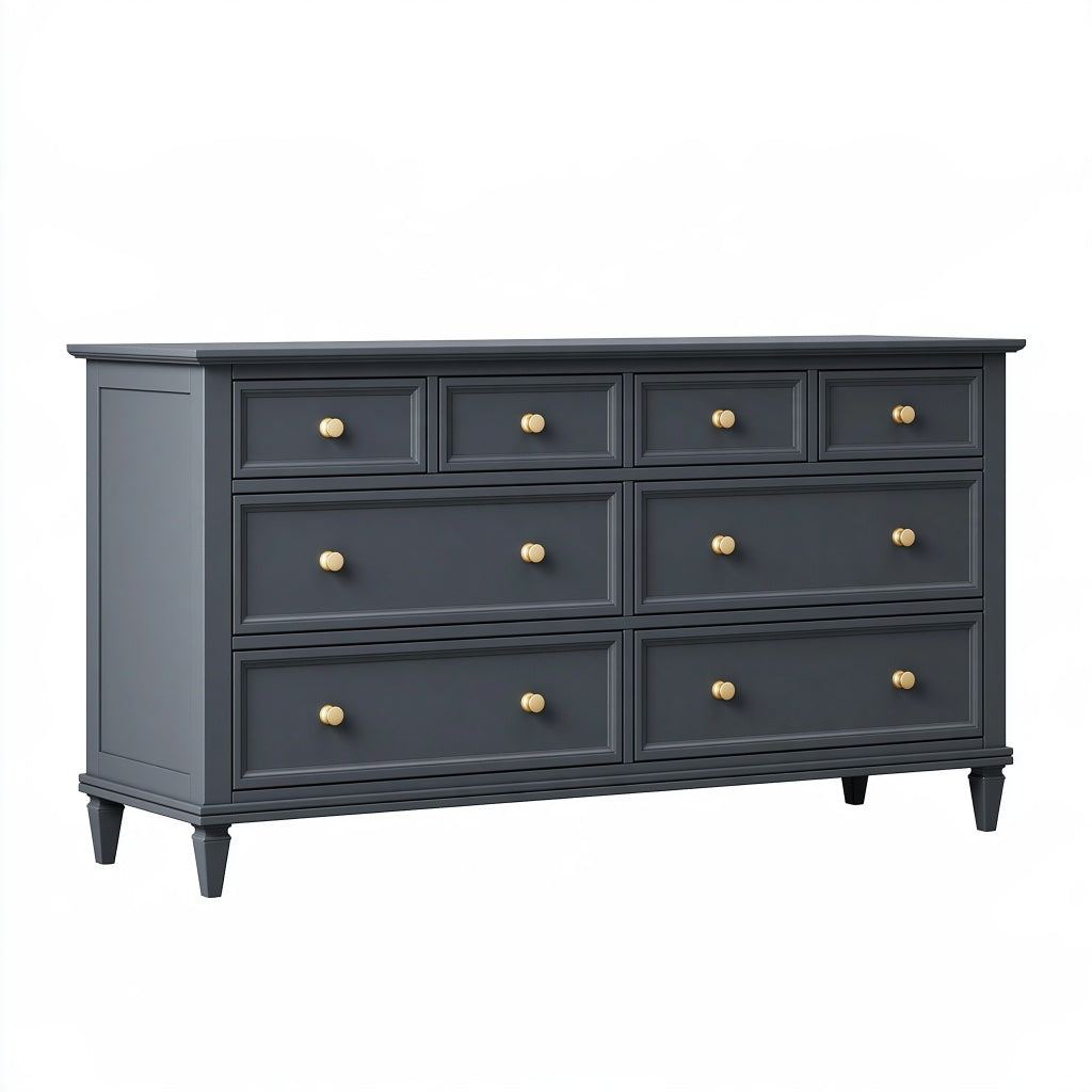 Sideboard 160 cm Holzwerkstoff Anthrazit mit 8 Schubladen klassischer Stil