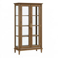 Vitrine 90 x 40 x 180 cm Holz und Glas Braun Klassisch mit Glastüren