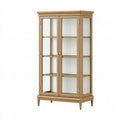 Vitrine 90x40x180 cm Holz in Eichefarben mit Glastüren klassisch