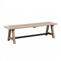 Gartenbank 160 x 40 x 45 cm aus Holz in Natur mit Metallstrebe